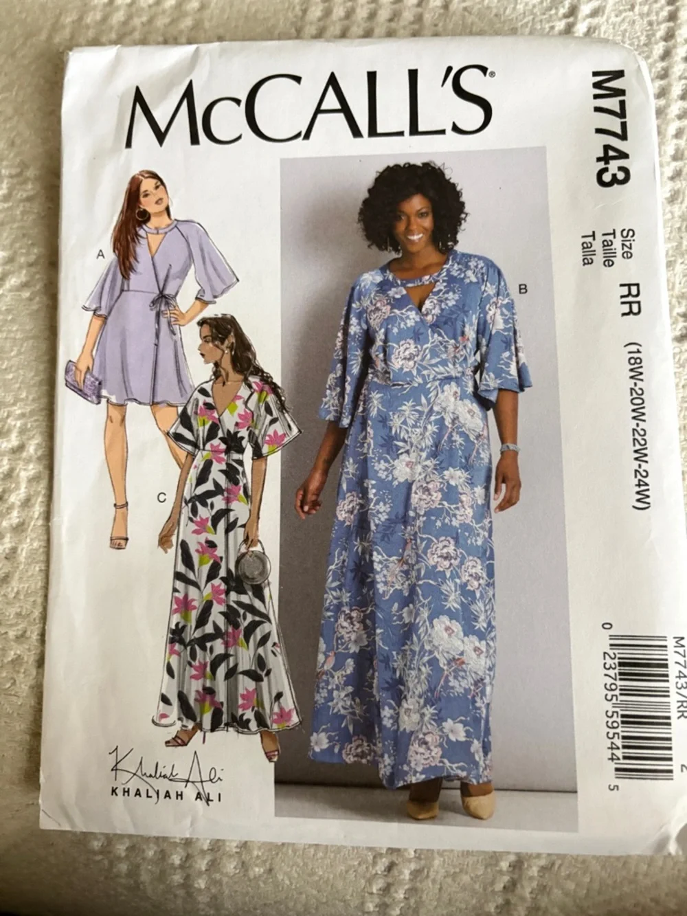McCalls Pattern M7743 RR by Khaliah Ali for Women’s Dresses